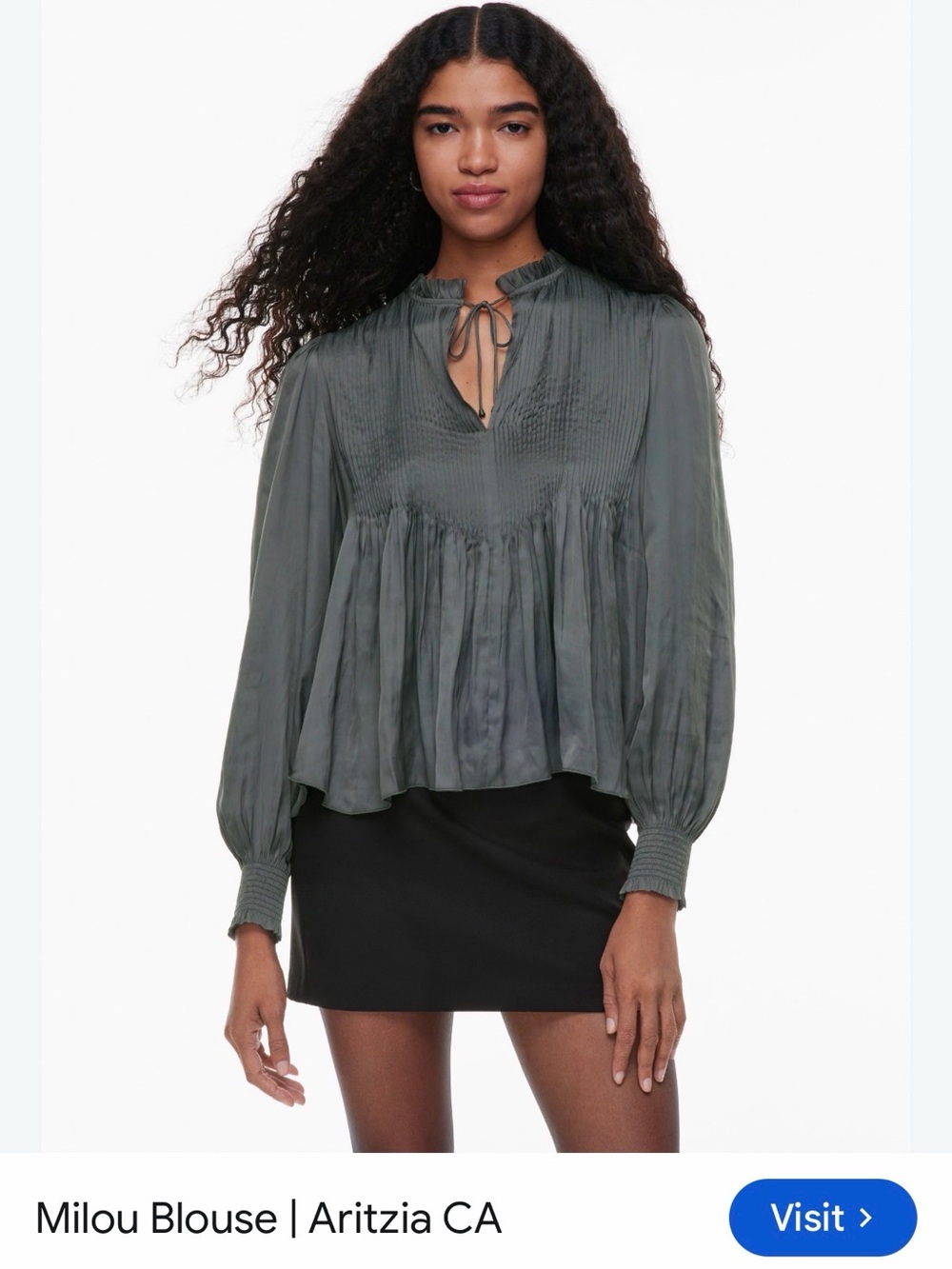 Wilfred ( Aritzia) Milou V-Neck Long-Sleeve Blouse XL